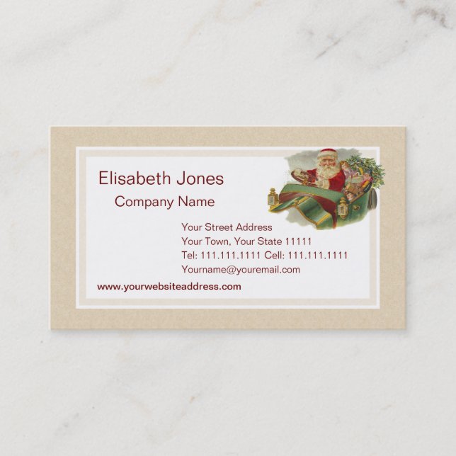 Vintagejul Santa i en klassikerantikvitetbil Visitkort (Framsida)