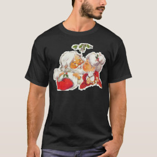 Vintagejul Santa som kysser Fru Claus T-shirt