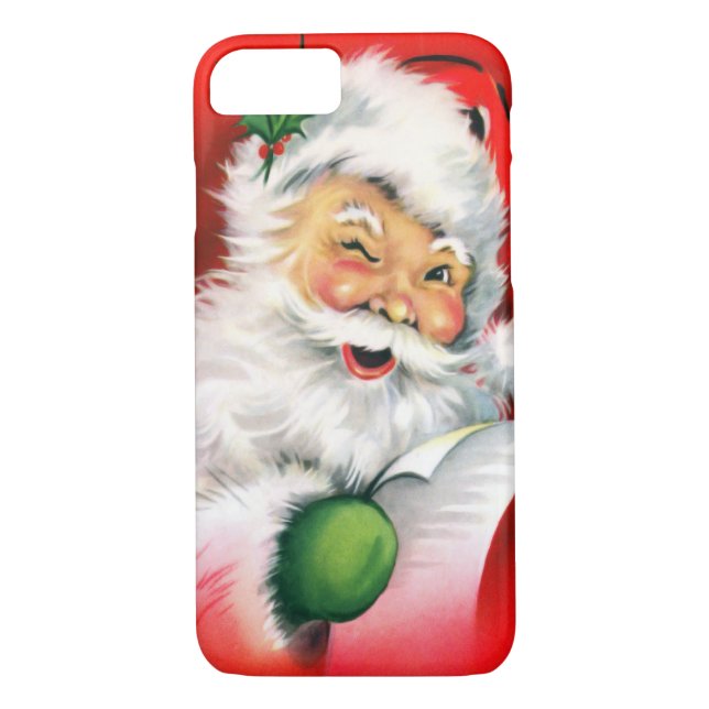 Vintagejul som blinkar Santa Case-Mate iPhone Skal (Baksida)