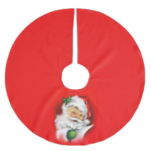 Vintagejul som blinkar Santa Julgransmatta Borstad Polyester
