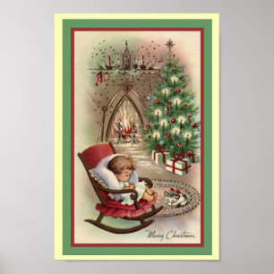 Vintagejulaffisch Poster
