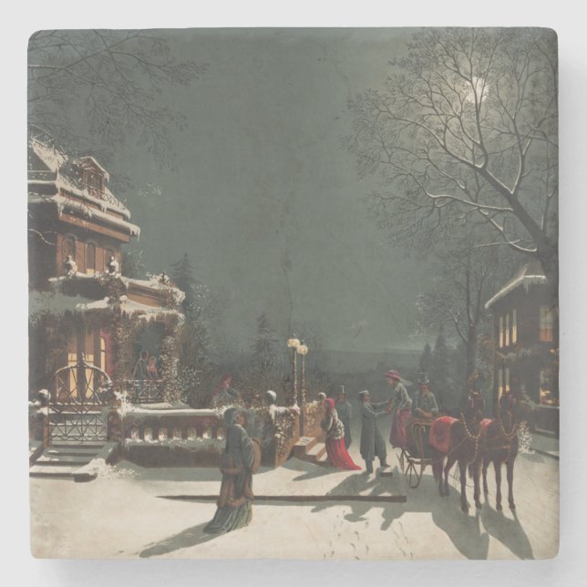 Vintagejulaftonparty Stenunderlägg (Framsidan)