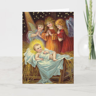 Vintagejulbebis jesus helgkort
