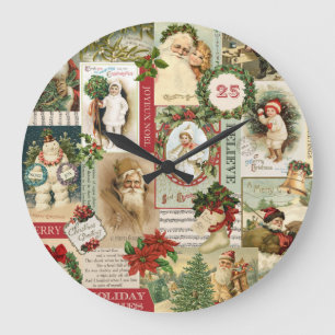 VINTAGEJULCOLLAGE STOR KLOCKA