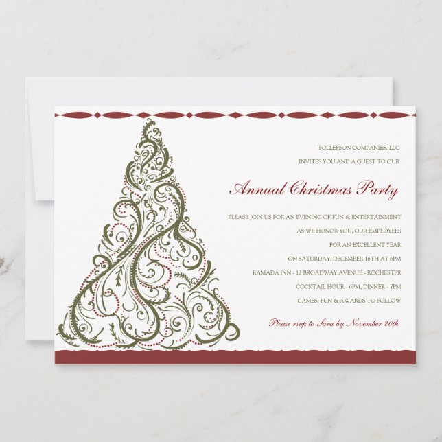 Vintagejulgraninbjudan Inbjudningar (Framsida)