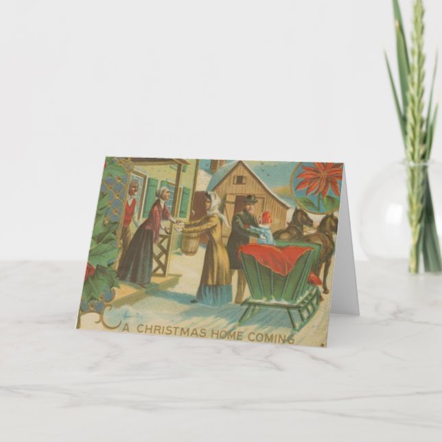 Vintagejulhemkomst Helgkort (Framsida)