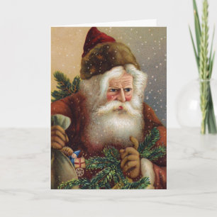 Vintagejulkorttysk Santa Helgkort