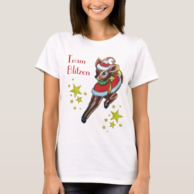 vintagejullaget blitzen rentshirten tee (Framsida)