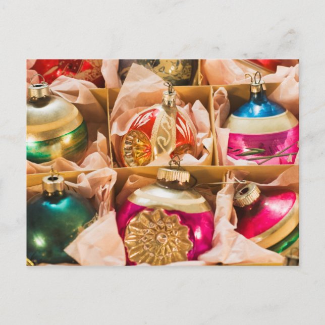 Vintagejulprydnadar Helg Vykort (Framsida)