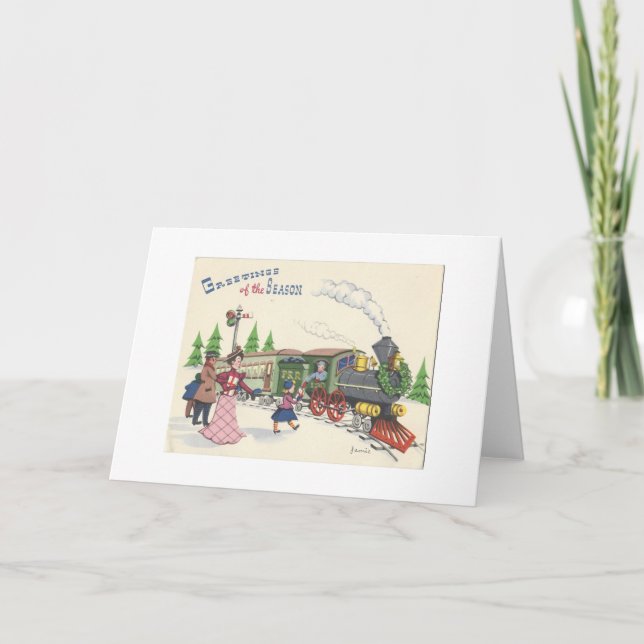 Vintagejultåg Helgkort (Framsida)