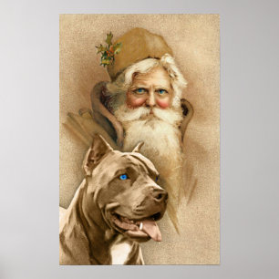 Vintagejultomten & älsklings- groptjurhund poster