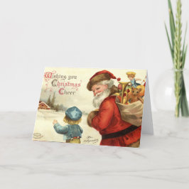 Vintagejultomten och barnjulkort helgkort