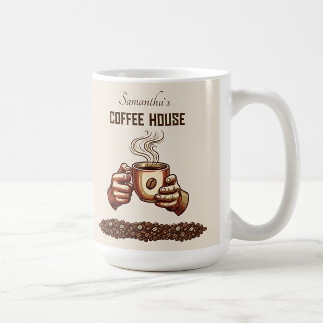 Vintagekaffekopp Anpassad kafémärke Kaffemugg (Höger)