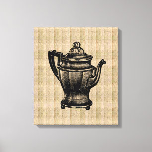 Vintagekaffekruka på kanfas canvastryck