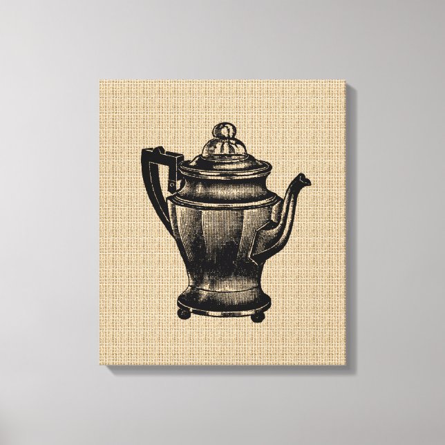 Vintagekaffekruka på kanfas canvastryck (Framsida)