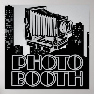 Vintagekamera 1920-talets fotobåsaffisch poster