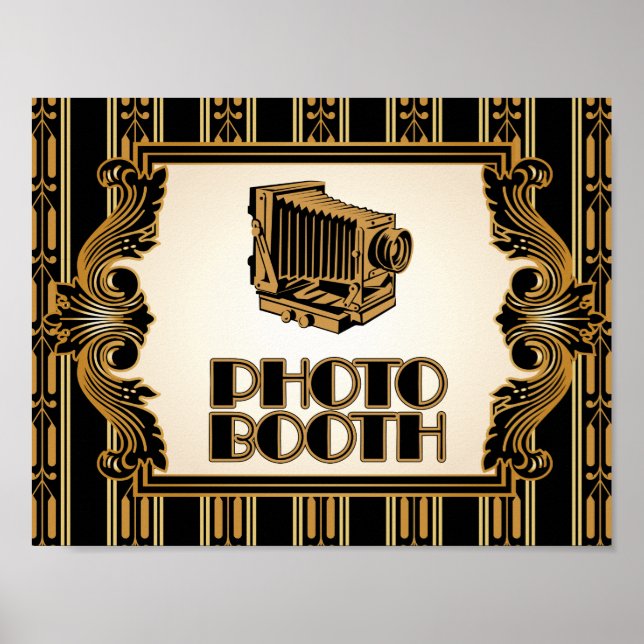 Vintagekamera 1920-talets fotobåsposter poster (Framsidan)