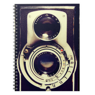 Vintagekamera Anteckningsbok Med Spiral