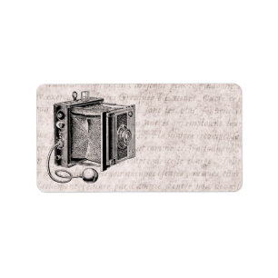 Vintagekamera - antik kamerafotografi adressetikett