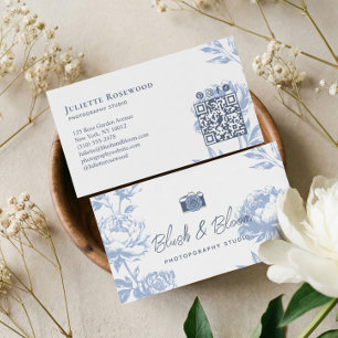 Vintagekamera Chic Handritat Blommigt Fotograf Visitkort