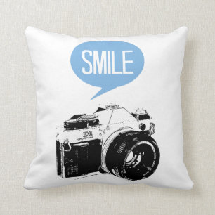 Vintagekamera, leendetextballong, fotograf kudde