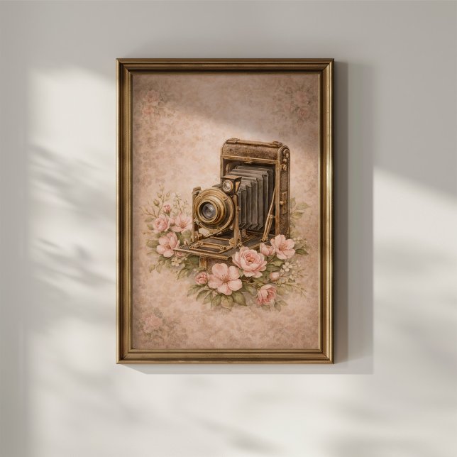 Vintagekamera med rosor poster (Skapare uppladdad)
