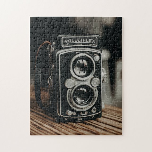 Vintagekamera Rolleiflex Retro Antik Fotografi Pussel (Vertikal)