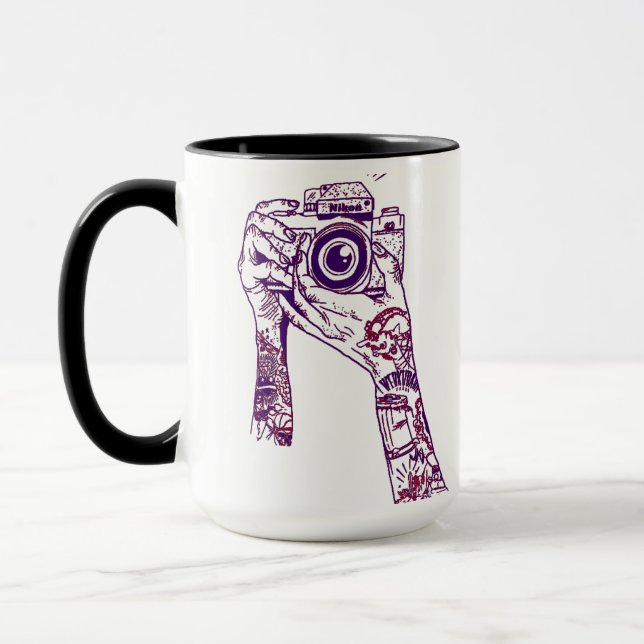 Vintagekamera & tatueringar mugg (Vänster)