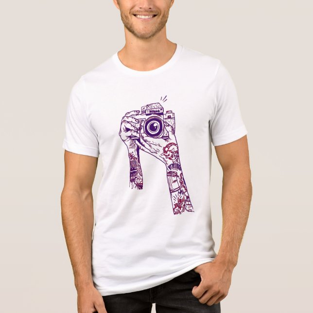 Vintagekamera & tatueringar t shirt (Framsida)