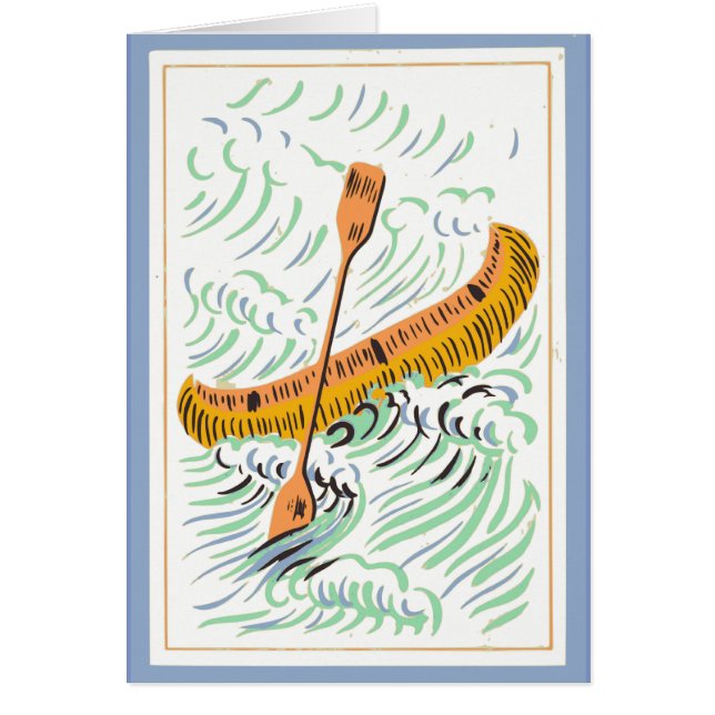 Vintagekanotkonst Hälsningskort (Framsidan)