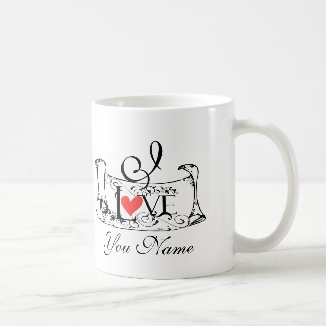 Vintagekärlekbrev Kaffemugg (Höger)