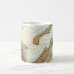 Vintagekart över Nantucket Harbor Kaffemugg