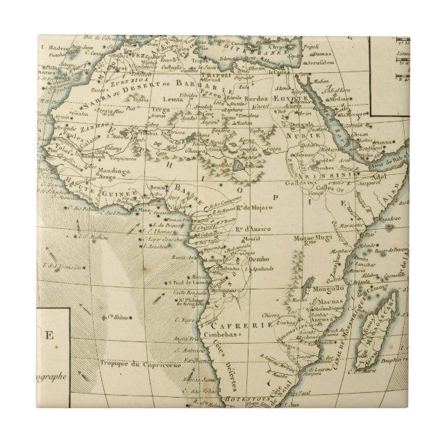 Vintagekarta av afrikan kakelplatta (Framsidan)
