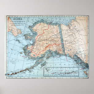 Vintagekarta av Alaska (1921) Poster