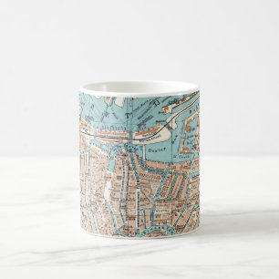 Vintagekarta av Amsterdam (1905) Kaffemugg