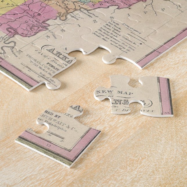 Vintagekarta av Arkansas (1853) Pussel (Sidan)