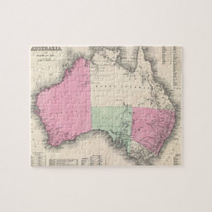 Vintagekarta av Australien (1862) Pussel