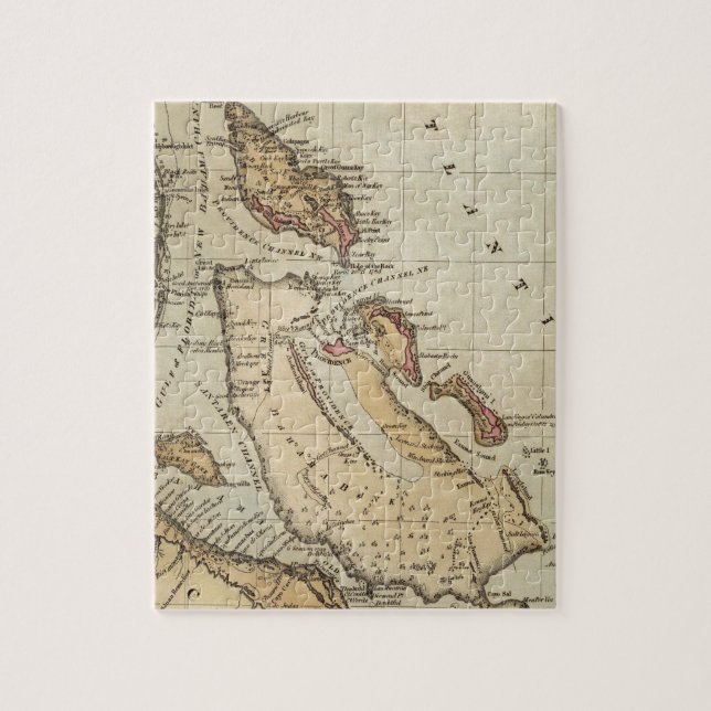 Vintagekarta av Bahamas (1823) Pussel (Vertikal)