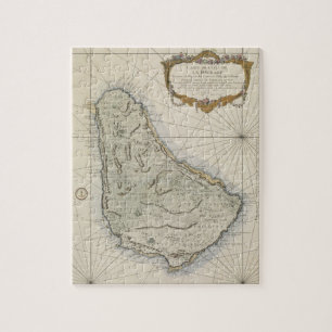 Vintagekarta av Barbados (1758) Pussel