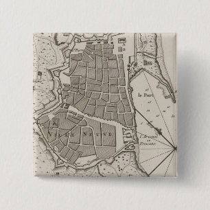 Vintagekarta av Barcelona Spanien (1764) Knapp