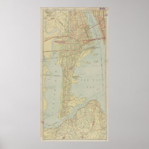 Vintagekarta av Bayonne NJ (1912) Poster