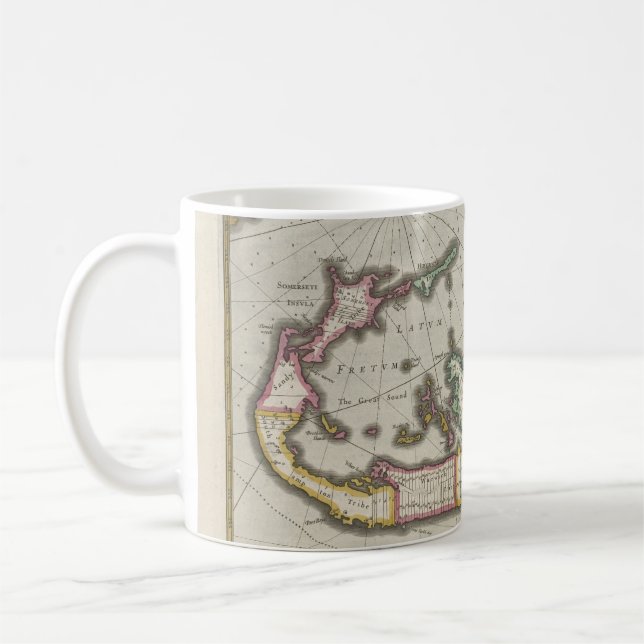 Vintagekarta av Bermuda (1638) Kaffemugg (Vänster)