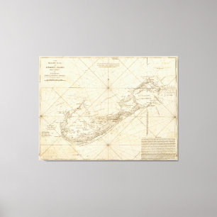 Vintagekarta av Bermuda (1788) Canvastryck