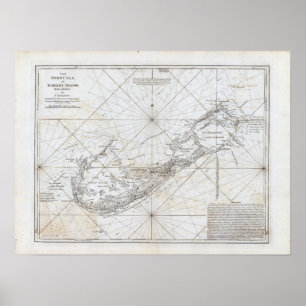 Vintagekarta av Bermuda Poster