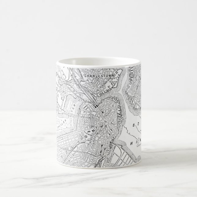 Vintagekarta av Boston (1878) Kaffemugg (Center)