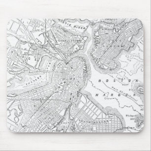 Vintagekarta av Boston (1878) Musmatta