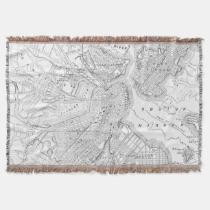 Vintagekarta av Boston (1878) Mysfilt