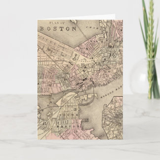 Vintagekarta av Boston (1880) Kort