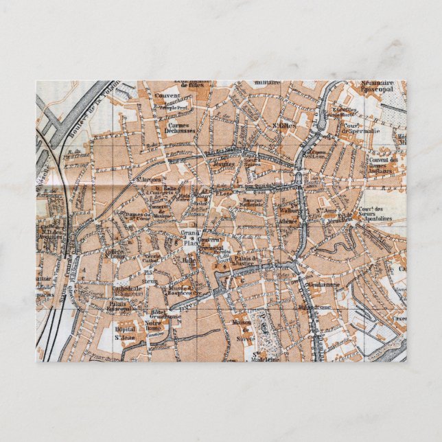 Vintagekarta av Bruges (1905) Vykort (Framsida)