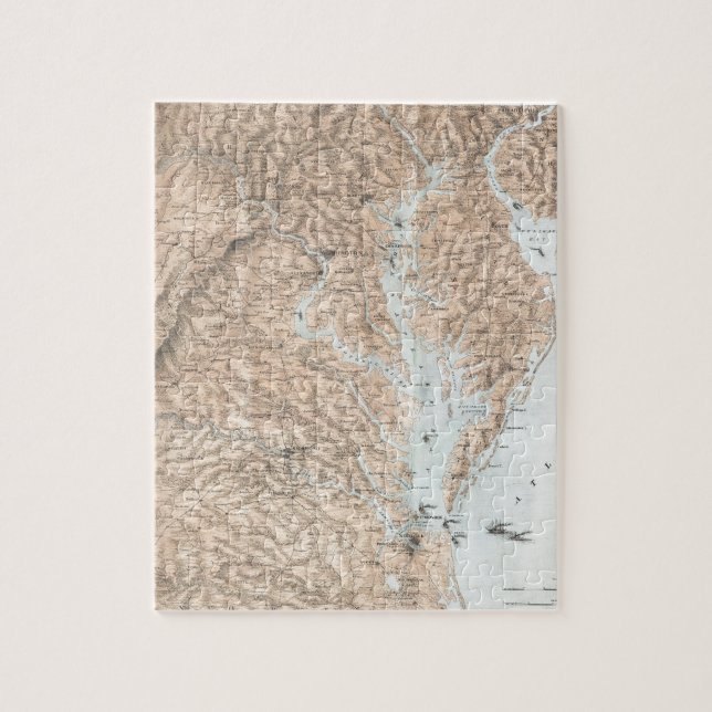 Vintagekarta av Chesapeakefjärden (1861) Pussel (Vertikal)